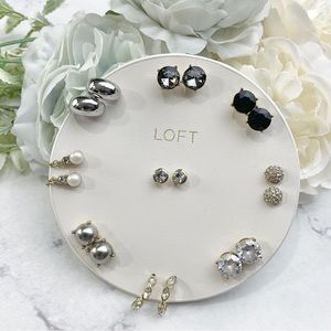 SOLD- LOFT Ann Taylor - Pearlized Assorted Stud Earrings Set